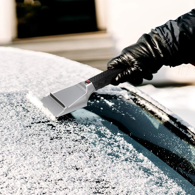 Frienda Heated Snow Ice Scraper 12V Electric Auto Windshield Ice Scrapers Electric Window with 2 Pieces Rear View Mirror Covers Side Mirror Protective Covers for Most Cars Trucks SUV