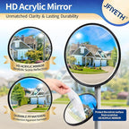 12-Inch Traffic Mirror – 160° Adjustable Wide-Angle Convex Safety Mirror for Driveways, Garages, Warehouses & Parking Lots, Indoor/Outdoor Blind Spot Coverage