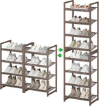 Tall Narrow Shoe Rack, 8 Tier Stackable Shoe Stand for 16-20 Pairs, Heavy Duty Shoe Organizer for Small Space Closet Bedroom,