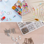 Exptolii 15 Large Grids Plastic Organizer Box with Dividers, 2 Pack Clear Compartment Container Storage for Washi Tapes Beads