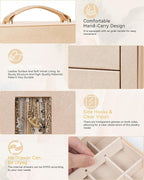 AKOZLIN Jewelry Box 360° Rotating 6-Tier Functional Jewelry Storage Case Organizer for Women Girls Ring Necklace Earring Brac