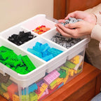 Citylife 17 QT Plastic Storage Box with Removable Tray Craft Organizers and Storage Clear Storage Container for Organizing Be