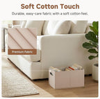 StorageWorks Fabric Storage Bins for Shelves, Closet Organizers and Storage Baskets, Collapsible Storage Bins with Cutout Han