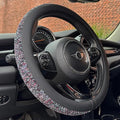 PINCTROT Chenille Leather Steering Wheel Cover, Soft Mottled Colors, Sweat-Proof, Non-Slip Grip, All-Season Comfort, Universa