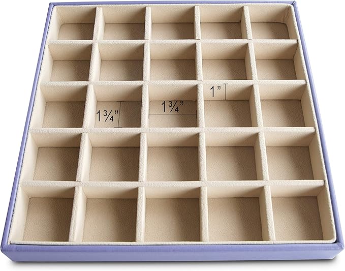 Frebeauty Earring Organizer Classic Jewelry Box 50 Slots Double Layer Jewelry Storage Case with 6 Necklace Hook and Bracelet 