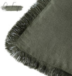 Foindtower Set of 2 Decorative Linen Fringe Lumbar Throw Pillow Covers Boho Farmhouse Cushion Cover with Tassels Accent Pillo
