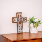 Wall Wooden Cross Christians Spiritual Religious Gifts With Hook on Hanging Wall Or Table With Blessed For Church Home Room D
