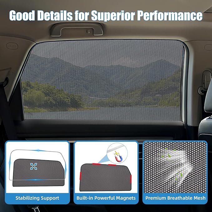 Car Window Shades for 2021-2023 Kia Sorento - Rear Side Window Sun Shade for Baby, Breathable Mesh Car Privacy Window Covers, UV Protection and Heat Insulation for Road Trips, Napping, Camping