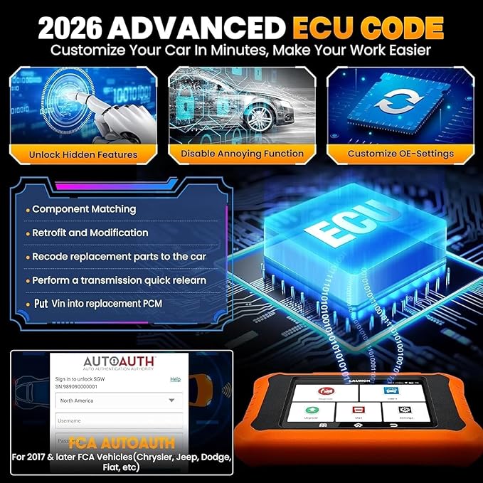2026 LAUNCH Creader Elite V2.0 OBD2 Scanner for VW Audi Skoda Seat, Full Systems Bi-Directional Scan Tool for VAG Vehicles,