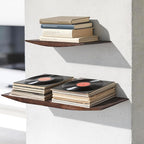 Floating Shelves for Concrete Wall: Solid Wood Shelf 15.75 and 23.6 inch with Heavy Duty Hidden Bracket for Display Books Pla