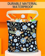 Car Trash Can, Durable Hanging Car Trash Garbage Bag, Cute Automotive Garbage Cans Organizer, Cute Blue Floral