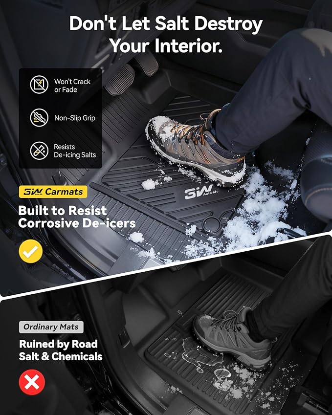 3W Floor Mats & Cargo Liner (with Subwoofer) Fit Kia Sportage (Not Fit Hybrid or PHEV) 2023-2025 2026 TPE All Weather Custom Fit Floor Liner for Kia Sportage Full Set Car Mats, Black