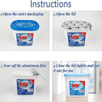 Bagus Moisture Absorbers Boxes (4 Pack) - 10.5 Oz Dehumidification Containers for Closet, Bathroom, Storage, Kitchen, Car,
