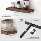 Heimlove Floating Shelves for Wall,16 inchs Shelf for Small Bathroom,Mounted Storage & Display Wood Shelves for Bedroom,Livin
