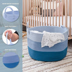 OrganiHaus Large Woven Storage Basket for Blankets and Toys 20" x 13" Inch, Rope Laundry Basket with Handles, Cushions & Pill