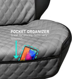 FH Group Car Seat Cushion – Faux Leather Single Front Seat Cover with Front Pockets, Airbag Compatible, Universal Fit Car Sea