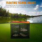 Dovesun Floating Fishing Basket, Collapsible Fish Basket Portable Fishing Net Quick-Drying Rubber Coated Fishing Bait Storage
