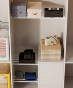 FIRJOY Expandable Wall-Mounted Closet Shelf Organizer, Adjustable Storage Rack, Heavy Duty (White, 46" - 56.5")