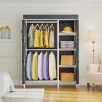 VIPEK V7C Garment Racks with Cover Portable Closets for Hanging Clothes, Heavy Duty Clothes Rack with Shelves Metal Closet Wa