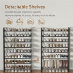 Stackable Shoe Rack for Closet, 8 Tier Metal Heavy Duty Shoe Storage Organizer,Large Capacity Shoe Shelf Max Holds 38 Pairs o