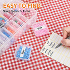 Bead Organizer Box, 30pcs Small Clear Plastic Storage Containers, Craft Storage Box Features Hinged Lid and Labels, Mini Boxe