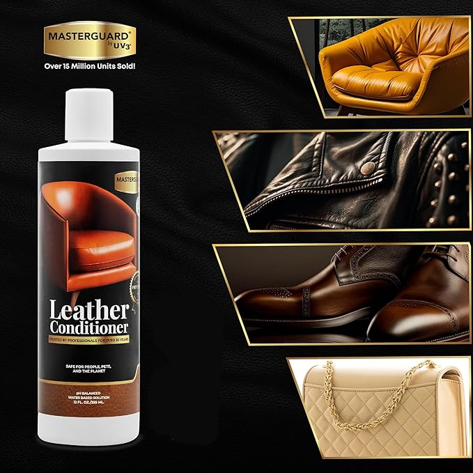 MASTERGUARD Leather Conditioner – Water-Based, Non-Toxic Formula for Furniture, Car Seats, Boots, Jackets & Purses – Conditio