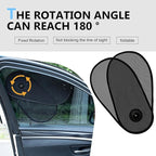 2 PCS Car Window Shades for Baby, Adjustable Side Window Sun Shade, 15.75" × 8.27" Mesh Sun Shade Blocker, Fit for Driver/Passenger/Rear/Back/Windows (Black)