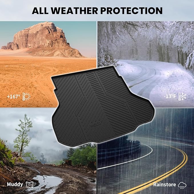 LASFIT Cargo Mat for Kia K4 2025 2026, All Weather TPE Custom Fit Car Trunk Mats Cargo Liners Accessoires for Kia K4 2025-2026, Black
