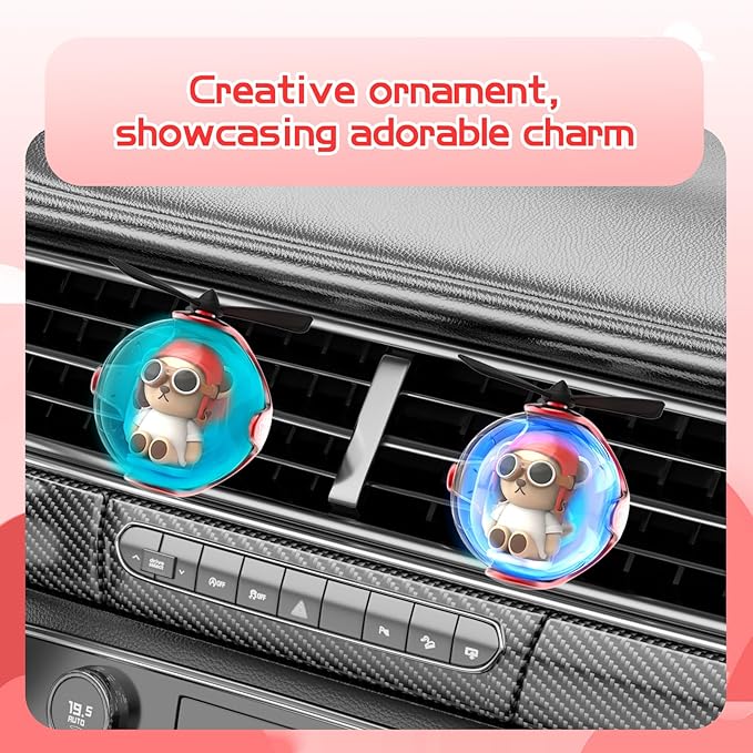 Red Bear Car Air Freshener with 6-Color Auto Light Up & 4 Scented Pads – Light Fragrance, Decorative Auto Accessories,Cute Ve