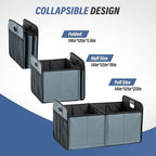 Simple Deluxe Car Trunk Organizer, 2 Compartments Collapsible Trunk Storage for SUV & Truck, Anti-slip Design, Made of Waterpr