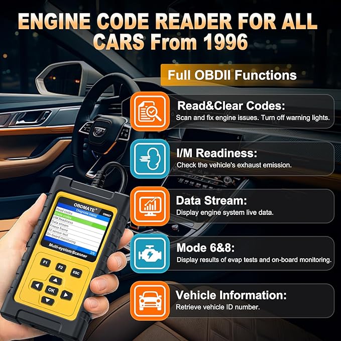 OBD2 Scanner Diagnostic Tool for GMC/Buick/Chevrolet/Cadillac, OM507 All Systems Diagnostic with 12 Resets