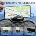 Multifunction Car Anti-Slip Mat Car Dashboard Mat 360° Rotating Adjustable Phone Holder with Hidden Parking Number Plate PVC 