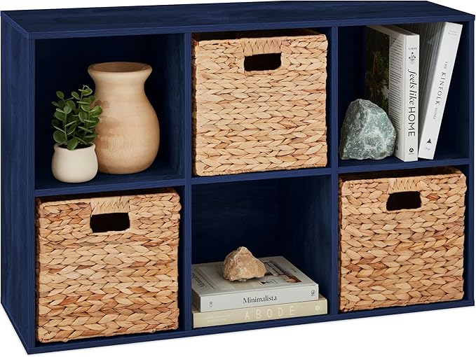 Best Choice Products Kids Bookcase 6-Cube Storage Organizer, 11in Shelf Opening, Bookshelf, Toy Storage, Customizable w/ 3 Re