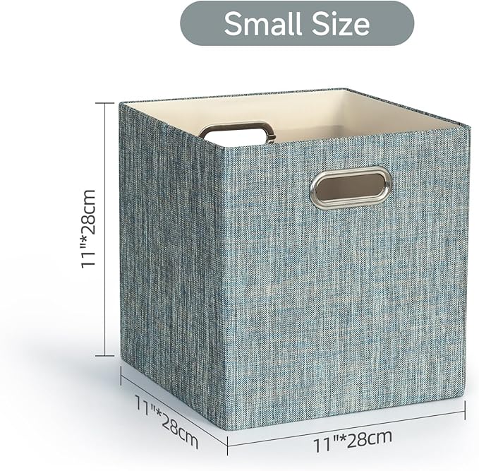 Posprica Storage Basket Bins,13×13×13 Foldable Storage Boxes Fabric Drawer Cubes for Closet Shelf Cabinet Bookcase - Set of 4