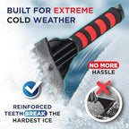 RevHeads Ice Scraper for Car Windshield & Windows - Tough Reinforced Plastic Handle - Chisel Side for Frost, Claw Side for ICY Chunks