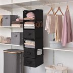 GRANNY SAYS 6-Shelf Hanging Closet Organizers and Storage, Separable to 2 Pack 3-Shelf Closet Hanging Organizer with 3 Drawer