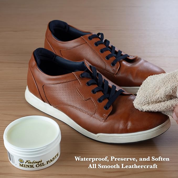 Fiebing's Mink Oil for Leather Boots (6 oz) - Leather Cleaner & Conditioner - Waterproof, Preserve, Soften All Smooth Leather