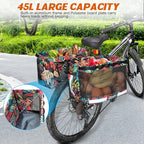 RAYMACE 2Pack Bike Grocery Panniers for Bicycles and Ebikes,Bike Rack Bags with Reflective Spots and Side Pockets,Folding Bike Basket Fits for Most Rear Racks (Leaf)