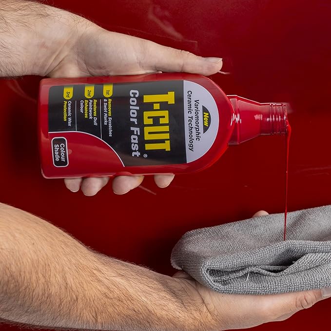 T-Cut Dark Red Scratch Remover Color Fast Paintwork Restorer Car Polish, 13 Colors Available, 17 Fl Oz