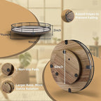 Acacia Wood 9" Bathroom Vanity Tray Turntable, Farmhouse Round Bathroom Countertop Organizer for Soap Perfume, Rotating Organ