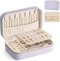 Lolalet Travel Jewelry Case for Women Girls, Travel Jewelry Organizer with Clear Storage Bag Small Portable Jewelry Box for N