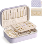 Lolalet Travel Jewelry Case for Women Girls, Travel Jewelry Organizer with Clear Storage Bag Small Portable Jewelry Box for N