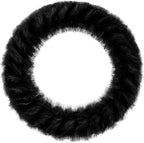 Fuzzy Winter Steering Wheel Cover for Women, Warm Cute Fluffy Car Wheel Cover for Sedan, SUV, Soft Furry Girly Plush Car Handle Cover for Cold Weather, 14.75-15.15in, Black