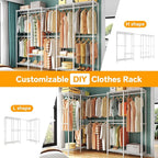 Higeego H5 Pro Heavy Duty Clothes Rack Wardrobe Closet for Hanging Clothes, Freestanding Garment Rack with Expandable Hanger 