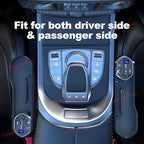 5 in 1 Car Seat Gap Filler Organizer with Wireless Charger and Cigarette Lighter, 2 Charging Cables, Retractable Charging Cords iOS Type-C USB Port Fast Charge Storage Box Cup Holder