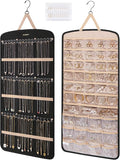 BAGSMART Hanging Jewelry Organizer, Necklace Holder Anti-tangle Earrings Rings Hanger with Pockets Hang on Closet, Wall, Door