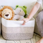 NaturalCozy Storage Baskets 16.8”x13”x7.6” Cotton Rope Woven Baskets for Organizing 3-Pack | Toy Storage Bins | Basket for Sh
