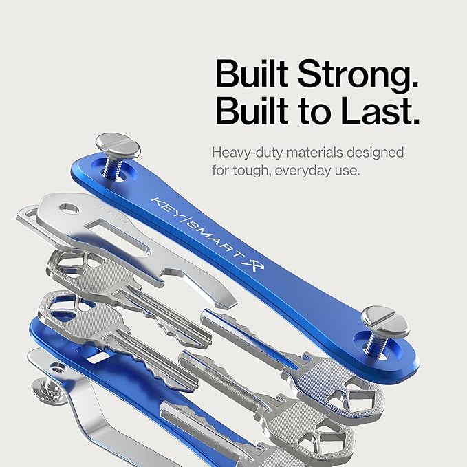 KeySmart Rugged - Multitool Key Holder for Keychain w/Bottle Opener and Pocket Clip, Key Organizer for Key Chain, EDC Keychai