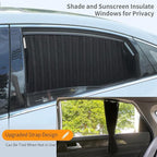 4 Pcs Car Side Window Sun Shades - Magnetic Track Blinds Curtains, Summer Sunshade Accessories, Protecting Infant Sleep Privacy (Black)