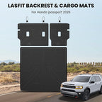 LASFIT Cargo Mat with Backrest Mat for Honda Passport 2026, All Weather TPE Custom Fit Trunk Mat Trunk Liner Trunk Tray Cargo Liner Cargo Tray with Seatback Cover, Black